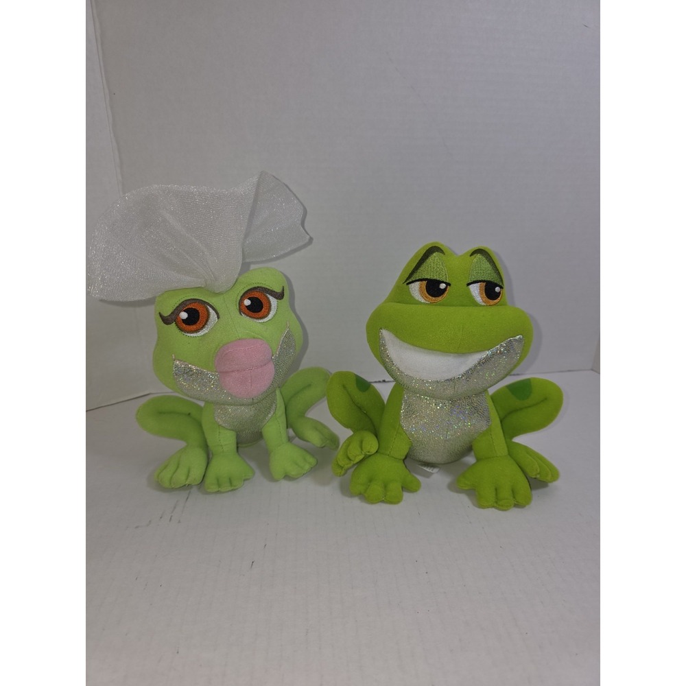 Disney Mattel Princess Frog Magic Kiss Tiana and Prince Naveen 6" Magnetic Plush